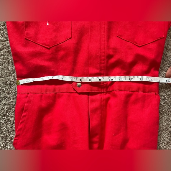 Rare red jumpsuit by Penelope Gazin, designer of Fashion Brand Company. - Picture 8 of 10